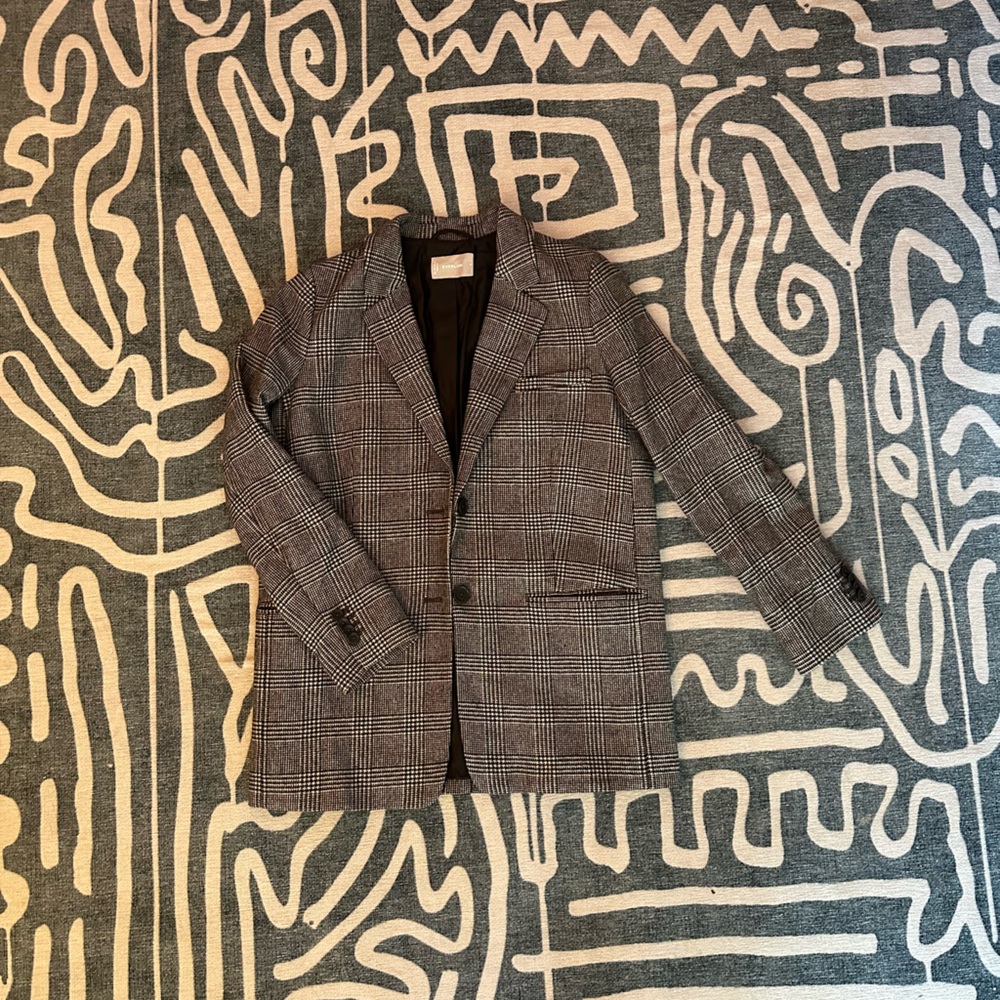 Everlane Women’s Blazer Gray Plaid